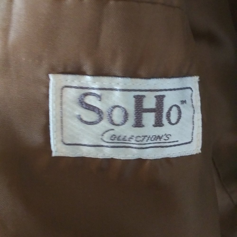 🔴Sold🔴Vintage Retro Goldish Tan and Cream Plaid Blazer - Picture 6 of 8